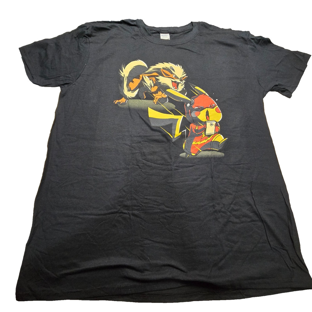 Pokemon Pikachu Arcanine Flash Phone Tshirt Sz XL